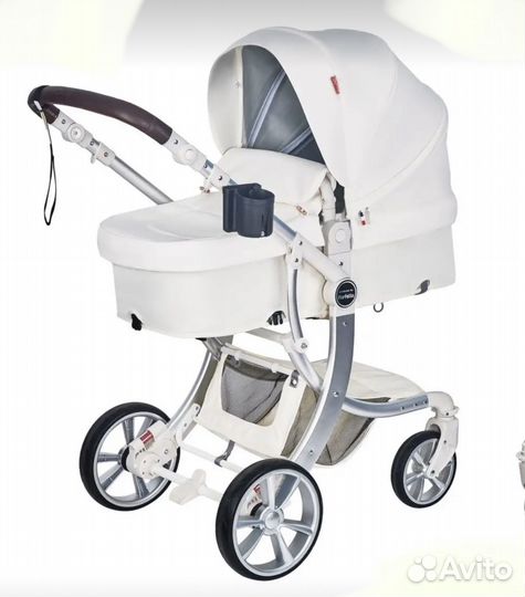 Коляска Aimile Original белая экокожа 2в1