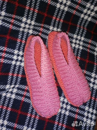 Вязанные тапочки следки