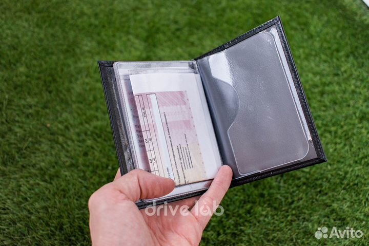 Обложка для автодокументов c госномером черная