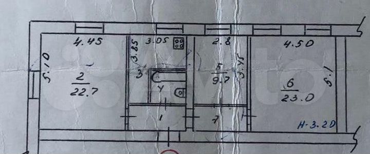3-к. квартира, 74 м², 1/3 эт.