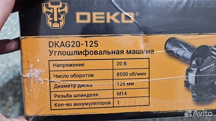 Аккумуляторная ушм deko dkag20-125