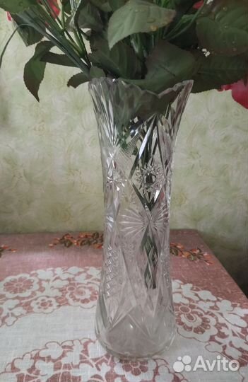 Хрустальная ваза для цветов, 70х годов