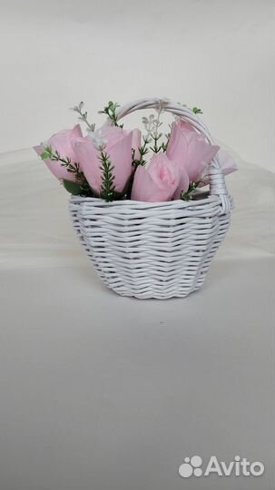 Корзина плетеная белая