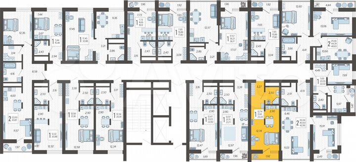 Квартира-студия, 23,3 м², 2/19 эт.