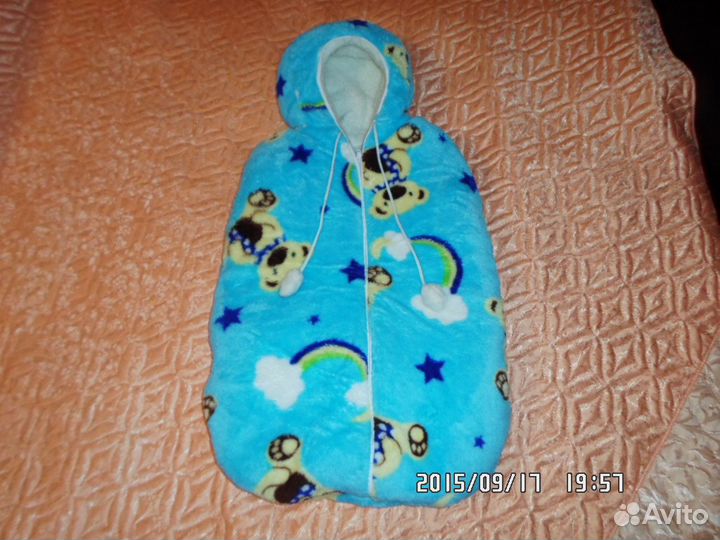 Конверт из овечьей шерсти на молнии