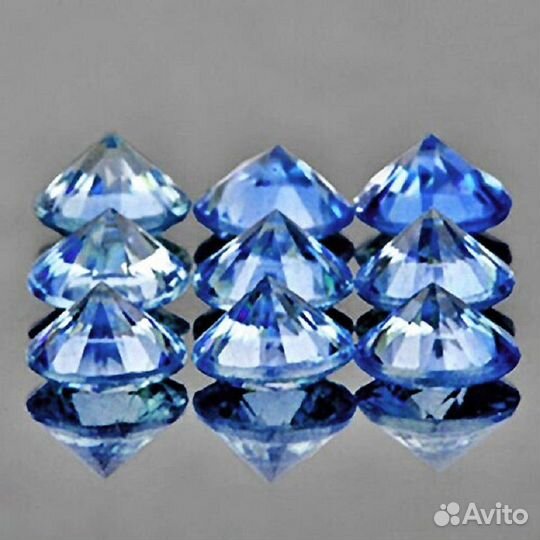 Сапфир натуральный 1,12Ct 3,0мм 9шт VVS Цейлон