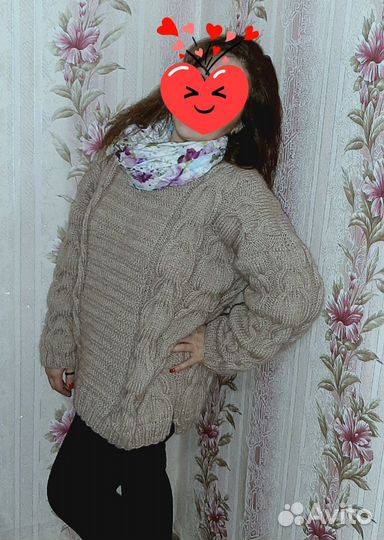 Вязанная кофта в стиле oversize