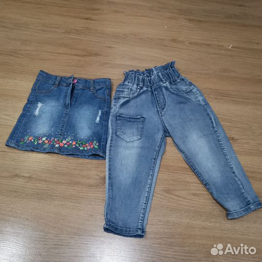 Джинсовая одежда для девочки 98