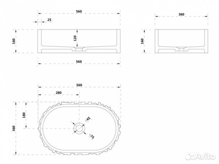 Раковина Abber Stein AS2655 56 см