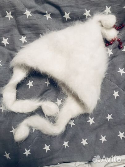 Шапка/варежки пух кролика, детская(1 год). Новые