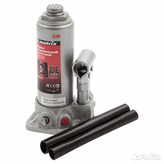 Домкрат Matrix бутылочный, 3 т, 194-372 мм