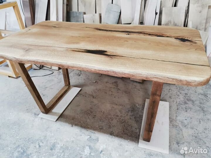 Стол из массива дуба в стиле лофт