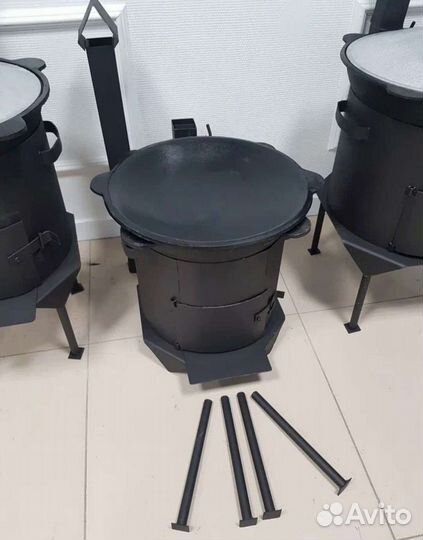 Казан Чугунный, С печью для Казана 3мм