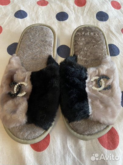 Тапочки с натурального меха