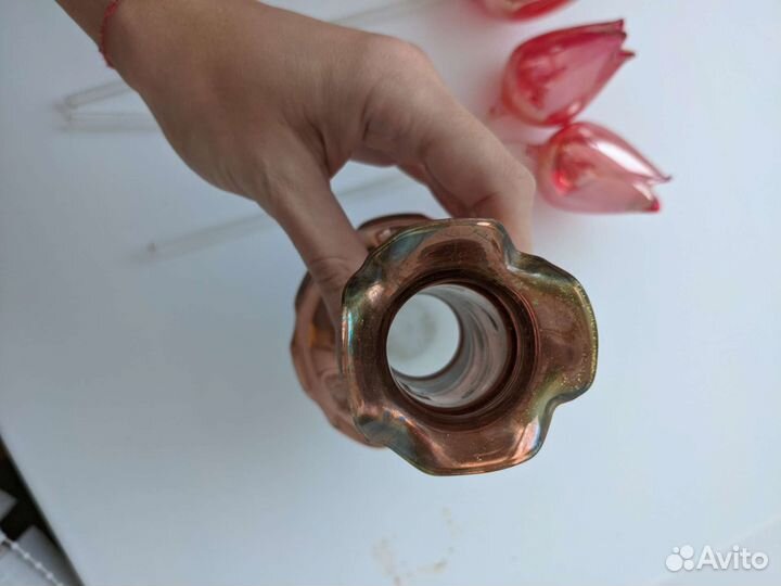 Ваза и стеклянные тюльпаны СССР