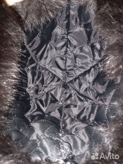 Шапка женская из черного песца 56-58 размер