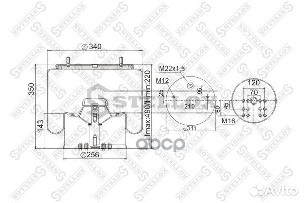 Пневмоподушки подвескиstellox 90-48813-SX Stellox