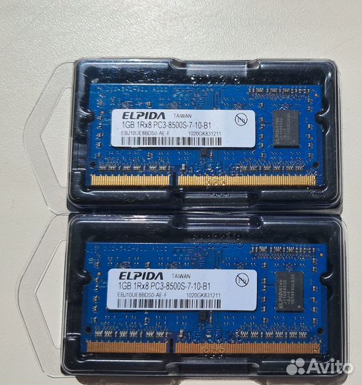 Оперативная память Elpida DDR3 1066 Mhz 1GB/2