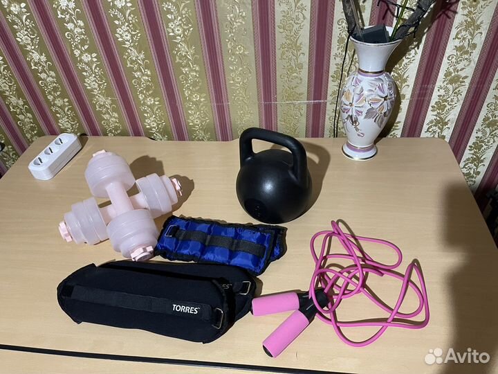Набор для фитнеса гиря, гантели, утяжелители