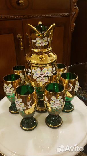 Набор графин со стаканами Богемия Смальта Лепка