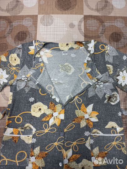 Халат женский на пуговицах, размеры 60-70, хлопок