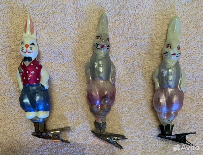 Елочные игрушки СССР из набора Айболит, винтаж