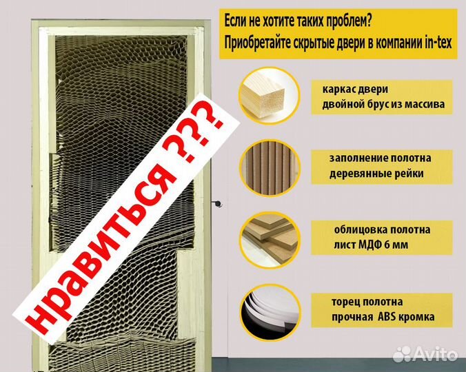 Скрытые двери под покраску