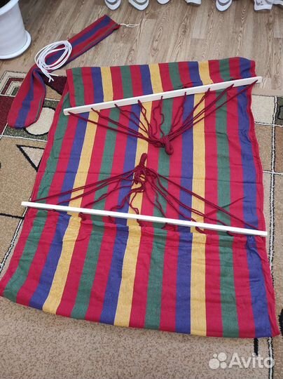 Гамак полотняный 200*80см.дерев.планка