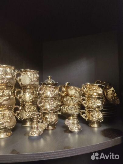 Сервиз золотая роза