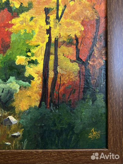 Картина маслом осенний пейзаж