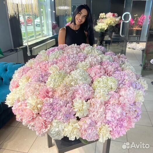 Корзина из 35 Гортензии/ цветы гортензия доставкой