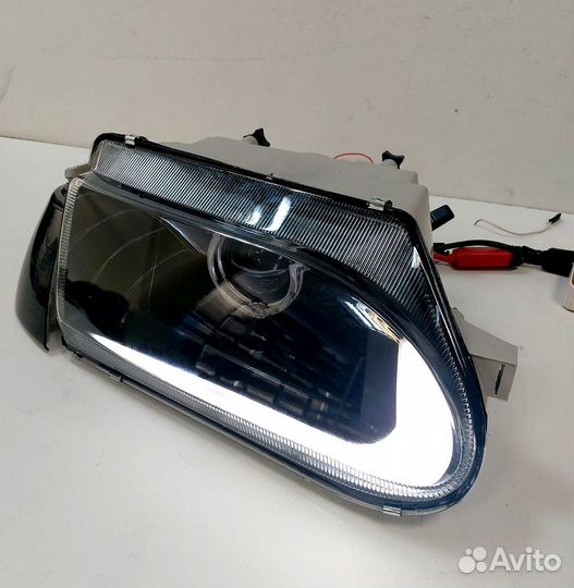 Фары Ваз 2114 чёрная маска с линзой и Дхо