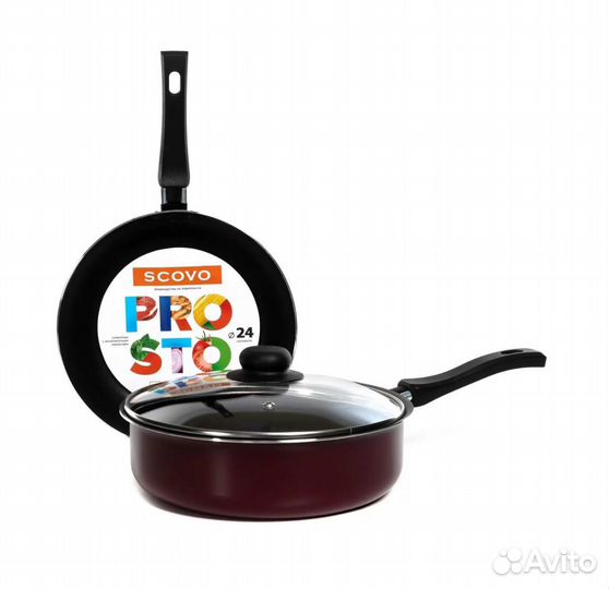 Наборы посуды Scovo сотейник и сковорода