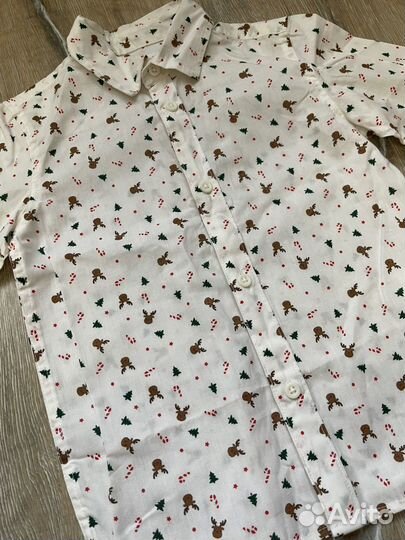 Рубашка новогодняя 98