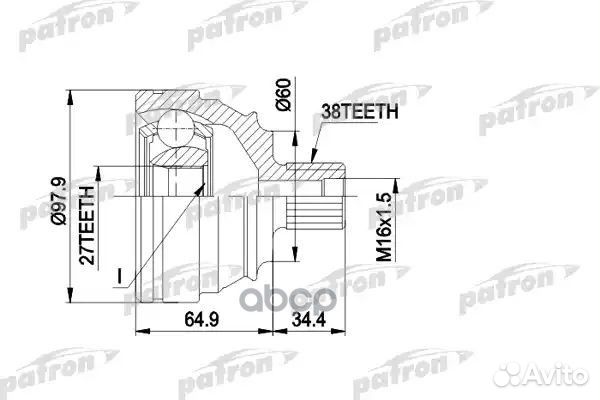 Patron ШРУС наружн к-кт 38x60.2x27 VW: transpor