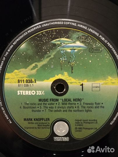 Пластинка Dire Straits Mark Knopfler – Local Hero