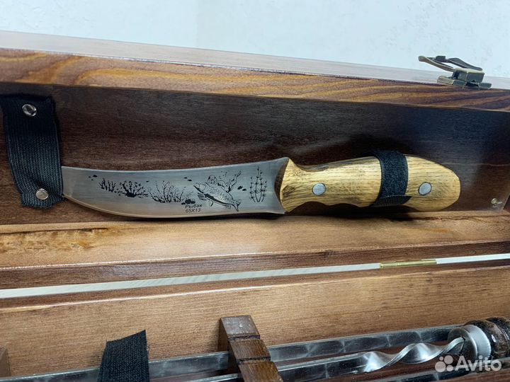 Набор шампуров подарочный в кейсе для шашлыка