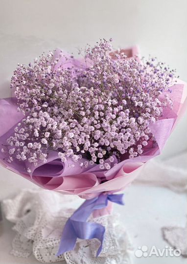 Букет с гипсофилой, доставка Вологда