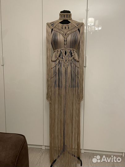 Платье макраме эполеты