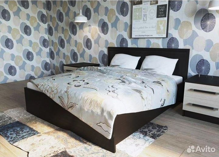 Кровать Амелина двуспальная с матрасом