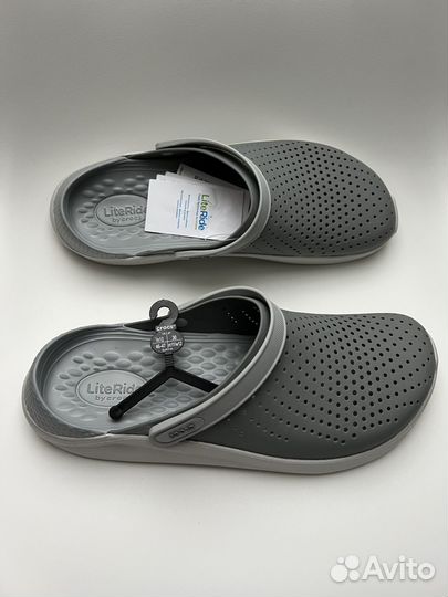 Crocs новые сабо Literide Smoke Pearl White М12/45