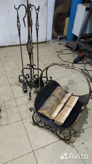 Кованый каминный набор