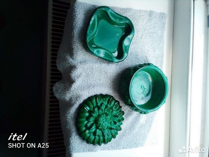 Малахитовая шкатулка и пепельница