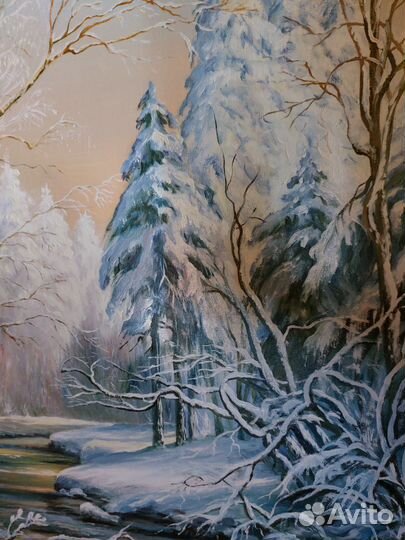 Картина- пейзаж холст,масло, большая (61:91)