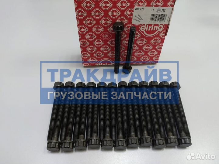 Комлпект болтов ГБЦ Mercedes оm352-оm366 M12x1.75x111 25 штук на 6 цилиндров