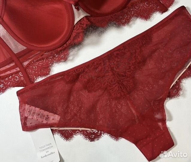 Трусики красные кружево xl hunkemoller xl 52 54 56