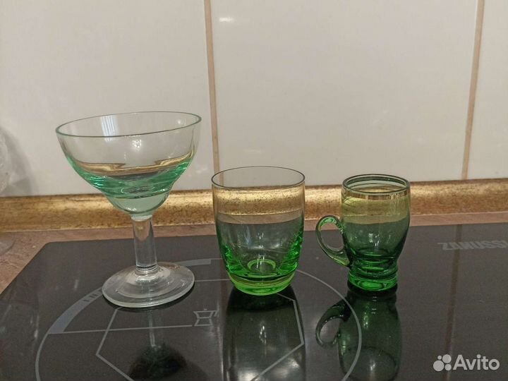 Фужеры бокалы цветное тонкое стекло хрусталь