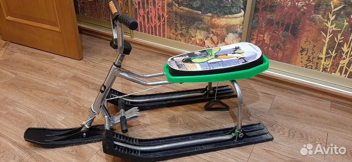 Детские зимние санки с рулем