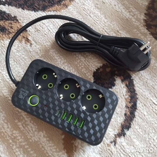 Фильтр сетевой 4 usb, 3 розетки