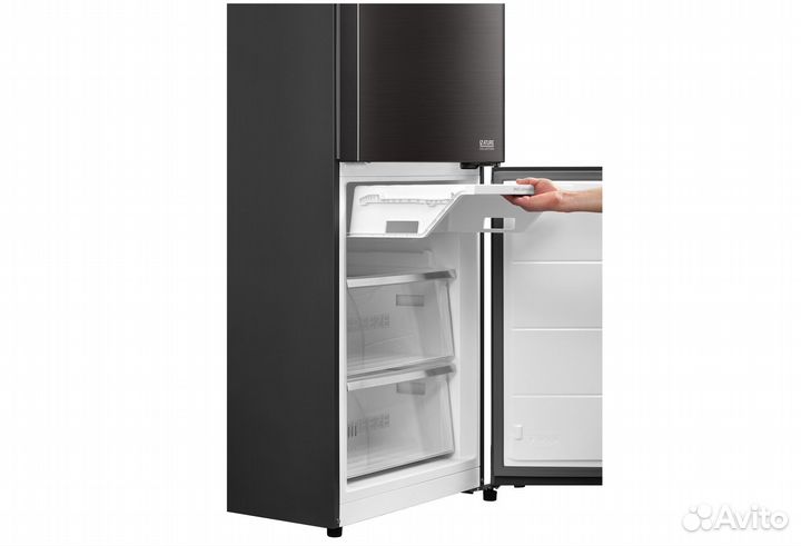 Холодильник midea черный,201.8см NoFrost инвертор